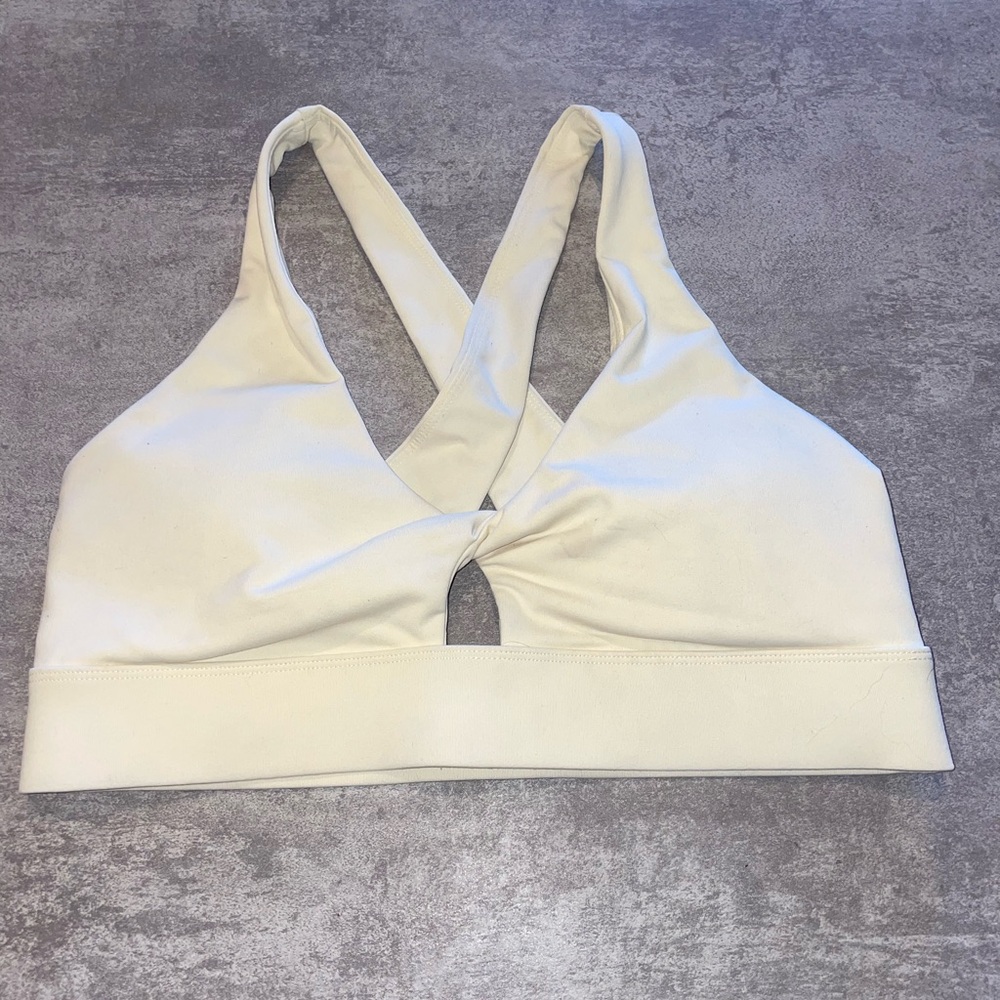 Fabletics, Yellow Sports Bra, Oasis Twist, Size L